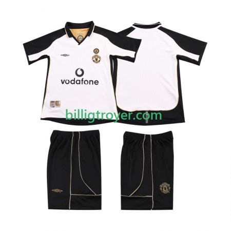 Manchester United Football Shirt 2001 Anniversary Barn Bortedraktsett 2002 Kortermet